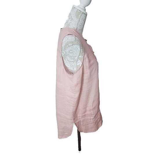 J. Jill Blush Linen Top Sleeveless Shirt Casual Lightweight Women's Medium - Picture 3 of 8